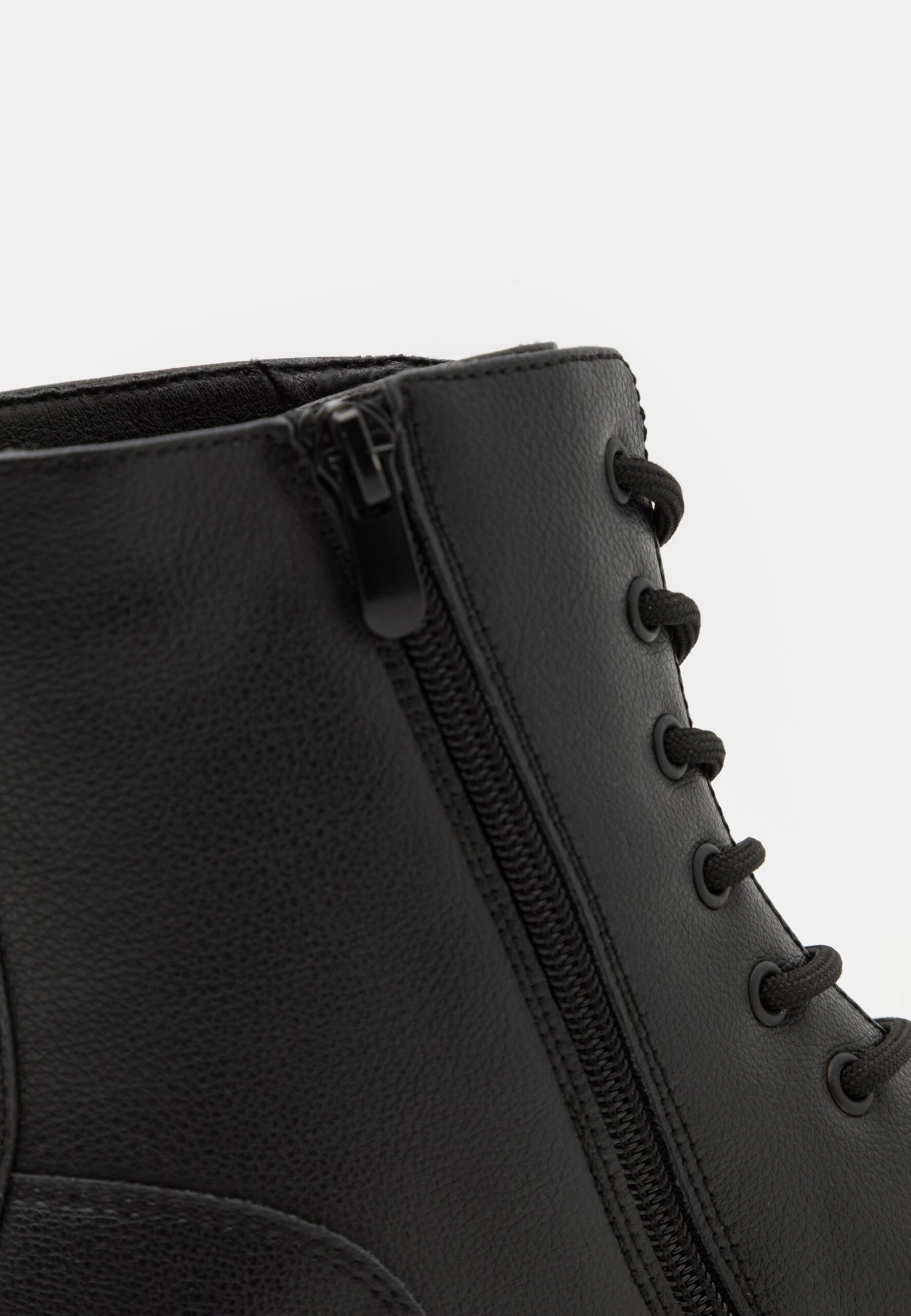 YOURTURN Lace-Up Ankle Boots - Black 8 YOURTURN Lace-Up Ankle Boots - Black - Image 6