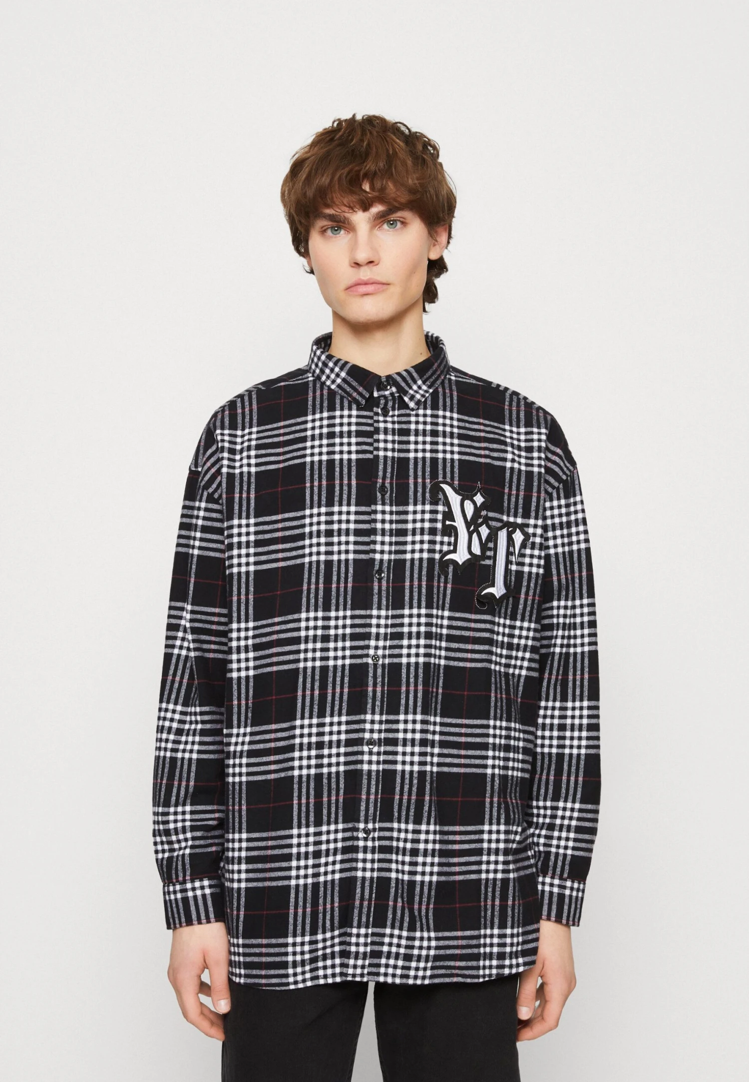 YOURTURN Unisex - Button-Down Blouse - White/Black 3 YOURTURN Unisex - Button-Down Blouse - White/Black