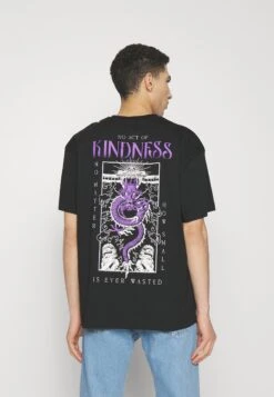 YOURTURN Dragon Graphic TeeUnisex - Print T-Shirt - Black