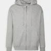 YOURTURN Relaxed Fit Unisex - Zip-Up Sweatshirt - Mottled Light Grey