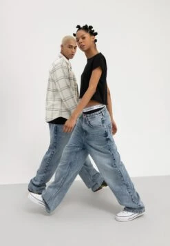 YOURTURN Baggy Jeans Unisex - Relaxed Fit Jeans - Dark Blue Denim -Yourturn 47039cf62e0e4223bb19b517ea683054