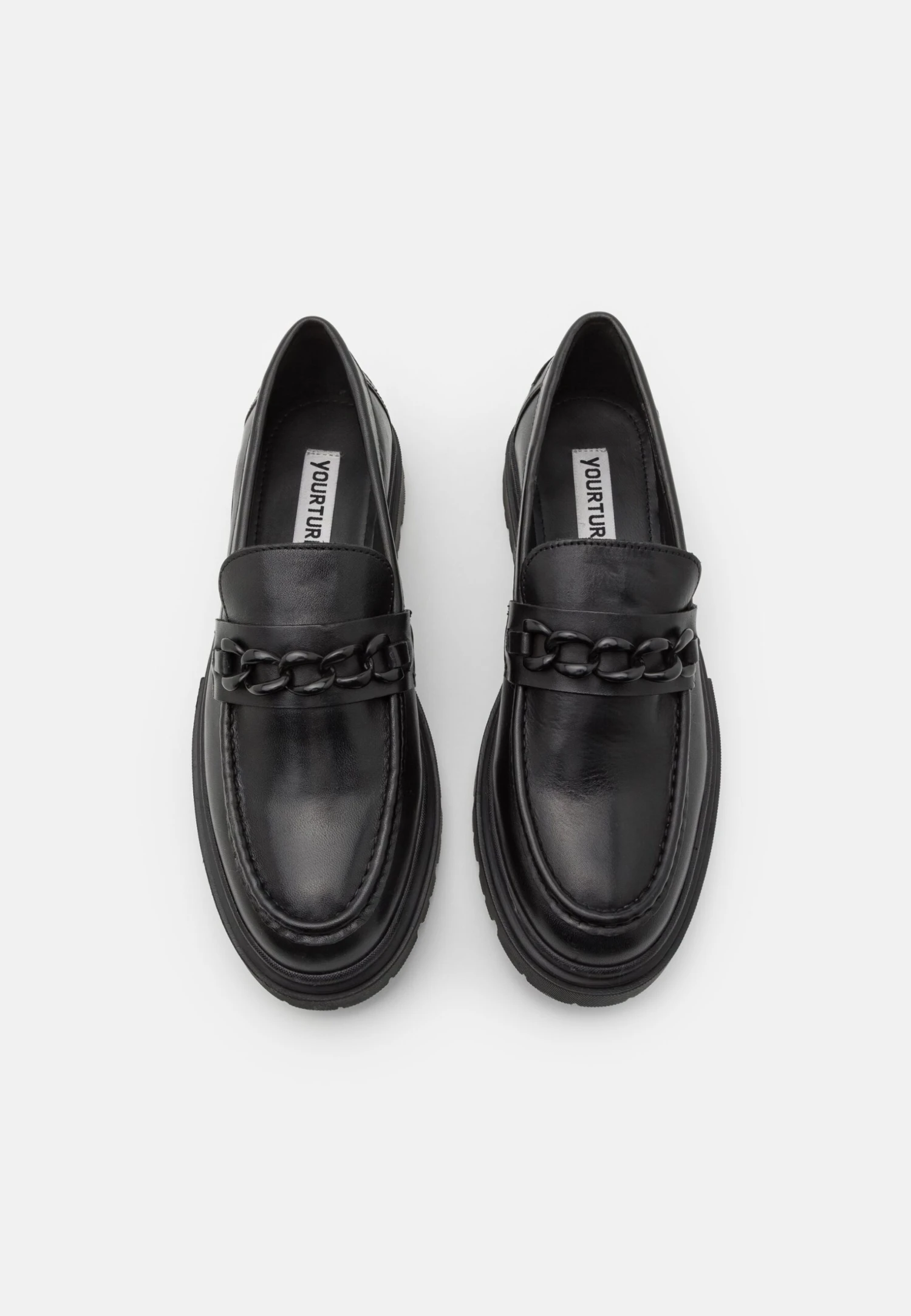 YOURTURN Leather Unisex - Slip-Ons - Black 6 YOURTURN Leather Unisex - Slip-Ons - Black - Image 4