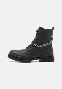 YOURTURN Unisex - Lace-Up Ankle Boots - Black