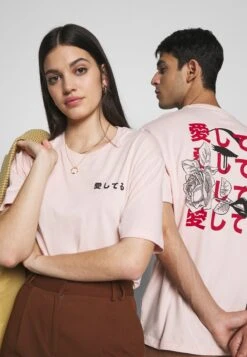 YOURTURN Unisex - Print T-Shirt - Pink -Yourturn 660881f272b04ad0b8734b4615646fc3