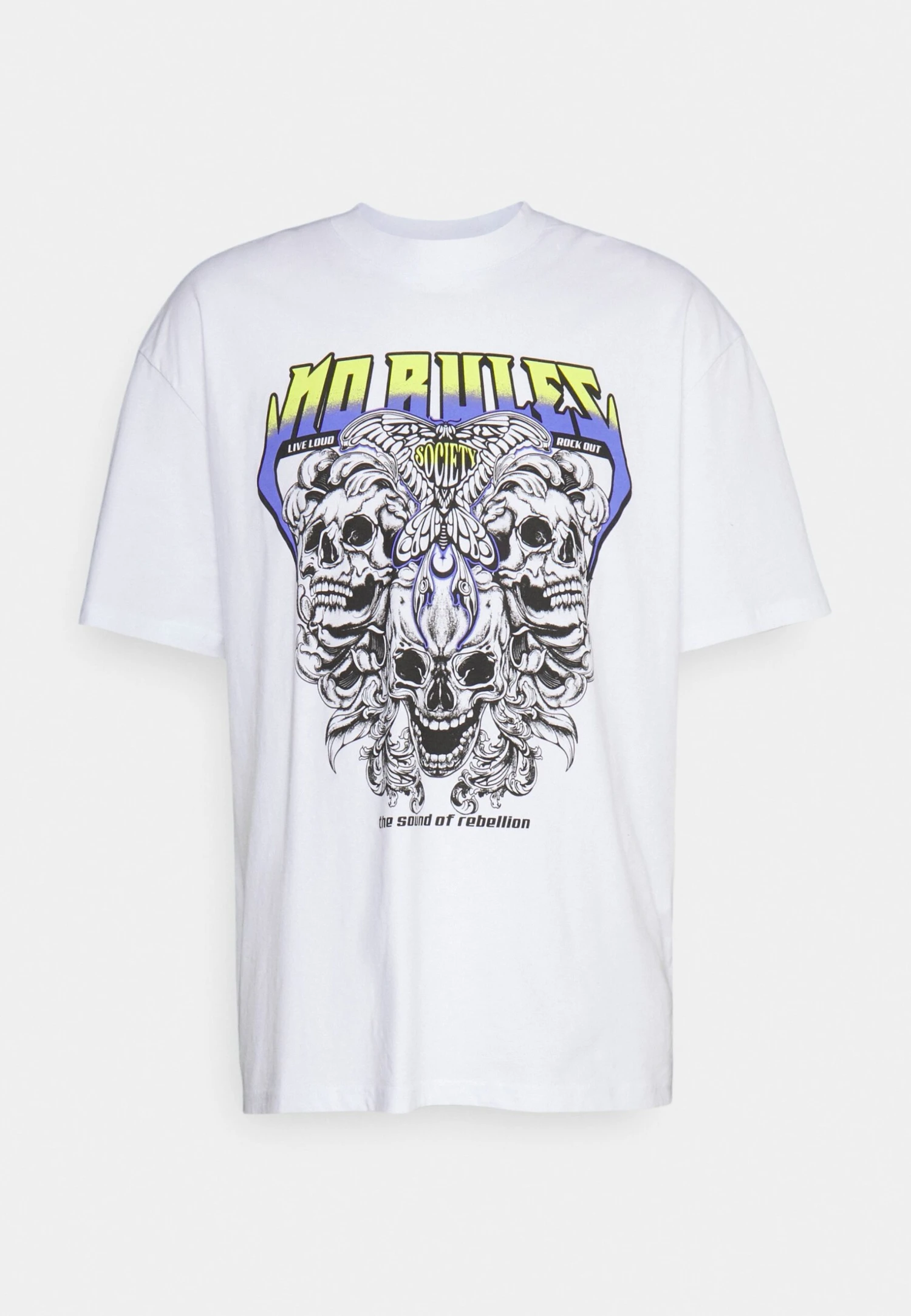 YOURTURN Rule Skull Graphic Tee Unisex - Print T-Shirt - White 6 YOURTURN Rule Skull Graphic Tee Unisex - Print T-Shirt - White - Image 4