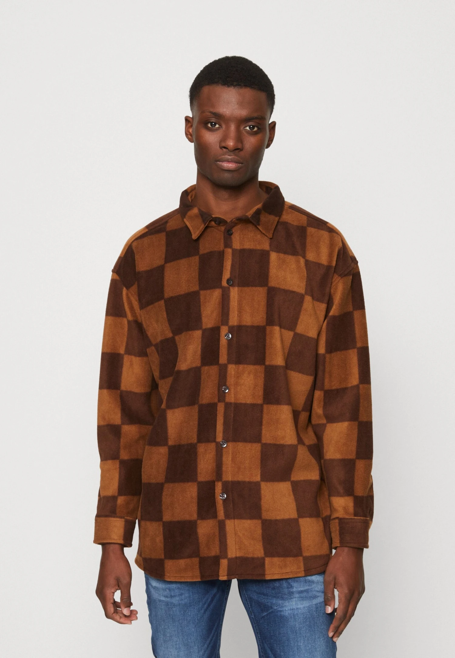 YOURTURN Unisex - Button-Down Blouse - Brown 3 YOURTURN Unisex - Button-Down Blouse - Brown