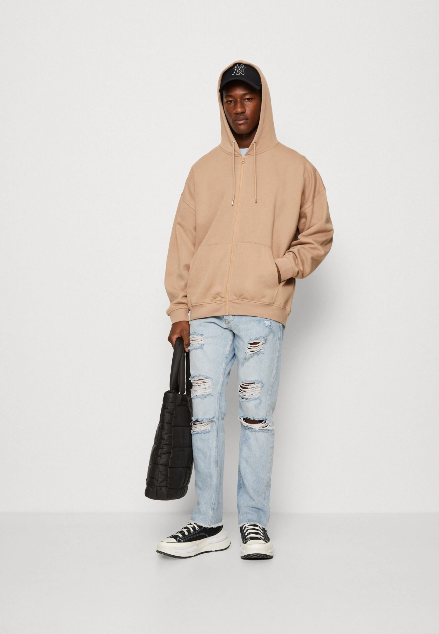 YOURTURN Unisex - Zip-Up Sweatshirt - Tan 4 YOURTURN Unisex - Zip-Up Sweatshirt - Tan - Image 2