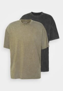 YOURTURN 2 Pack Unisex - Basic T-Shirt - Black/Olive -Yourturn 87650e8a40104bc792f82977074a6138