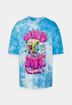 YOURTURN Spongebob Tie Dye Graphic Tee - Print T-Shirt - Blue