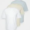 YOURTURN 3Pack Unisex - Basic T-Shirt - White/Off-White/Light Blue