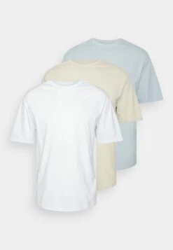 YOURTURN 3Pack Unisex - Basic T-Shirt - White/Off-White/Light Blue