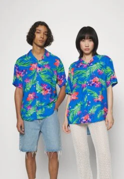 YOURTURN Unisex - Button-Down Blouse - Blue