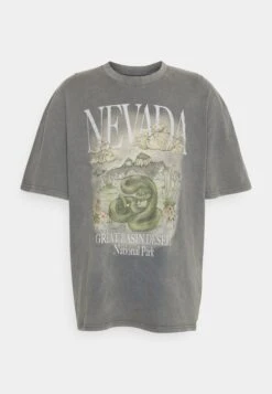 YOURTURN Nevada Wash Graphic Tee Washed - Print T-Shirt - Charcoal 10 YOURTURN Nevada Wash Graphic Tee Washed - Print T-Shirt - Charcoal -Yourturn e59d9e6423b9457a9c28d61bafaf9fe9