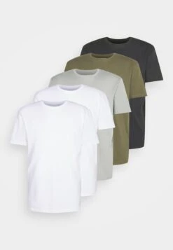 YOURTURN Unisex 5 Pack - Basic T-Shirt - White/Olive /Black -Yourturn fd0cb44c209a4deebcd571033de05bdb